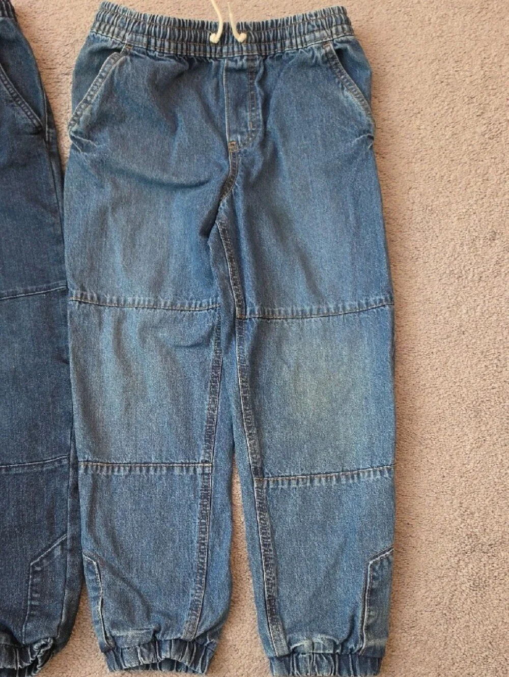 OshKosh B'gosh Kids Denim Jogger Pants - Dark Blue & Light Blue Size 10
